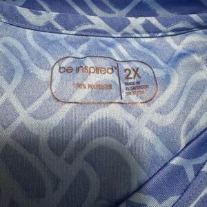 be inspired optic blue  Patterned Short Sleeve Tee 2X